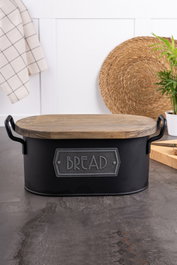 Hermia Caja de Almacenamiento Galvanizada Negro y Marrón